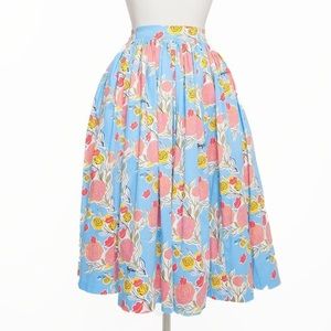Pinup Girl Mary Blair Jenny Skirt Blue Rose XL NWT